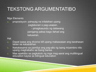 elemento ng tekstong argumentatibo|Module 5 .